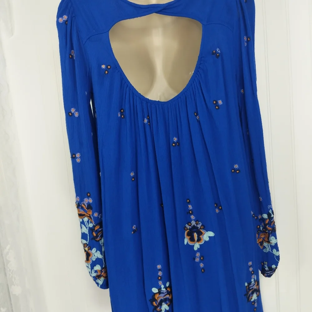 FREE PEOPLE Oxford Embroidered Swing Dress Sz XS - Picture 10 of 16